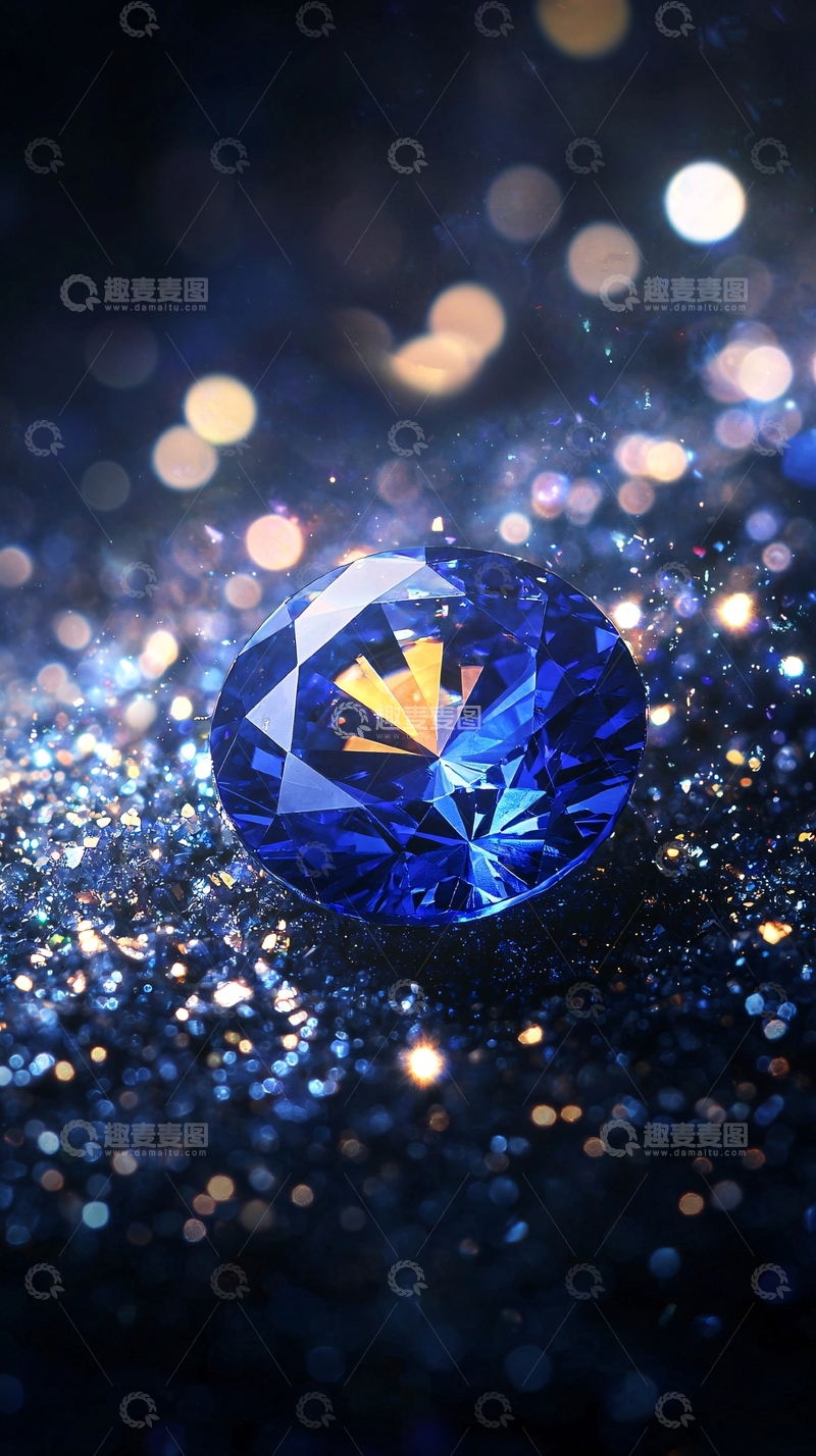 高清大图下载【趣麦麦图】闪耀蓝色宝石