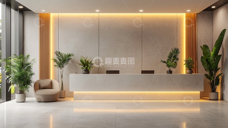 高清大图下载【趣麦麦图】现代酒店前台大堂