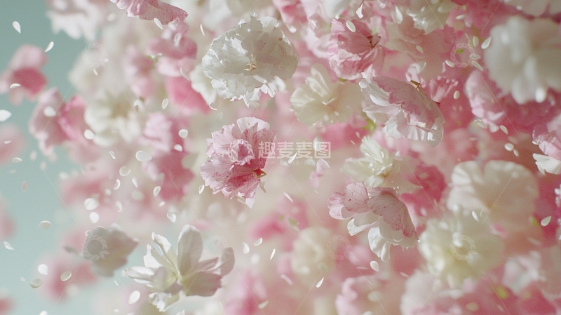 高清大图下载【趣麦麦图】粉色花瓣飘落