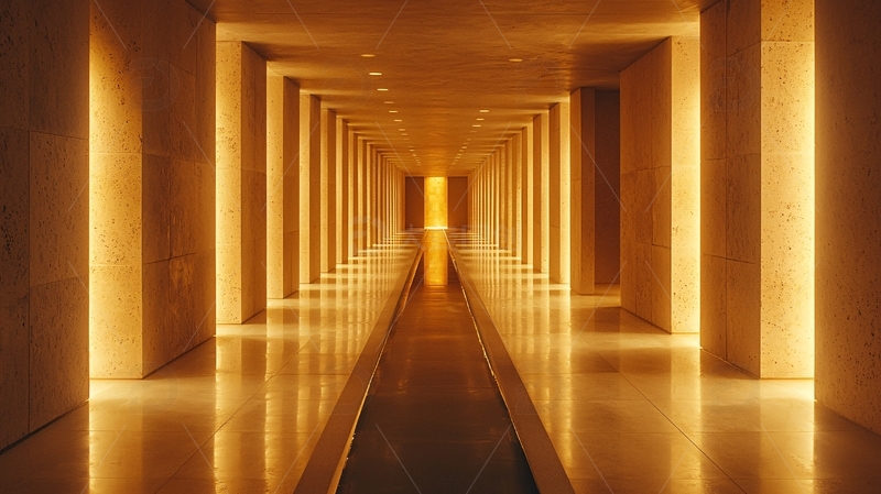 高清大图下载【趣麦麦图】温暖灯光长廊