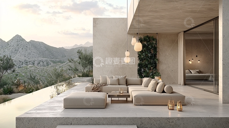 高清大图下载【趣麦麦图】户外沙发休闲区