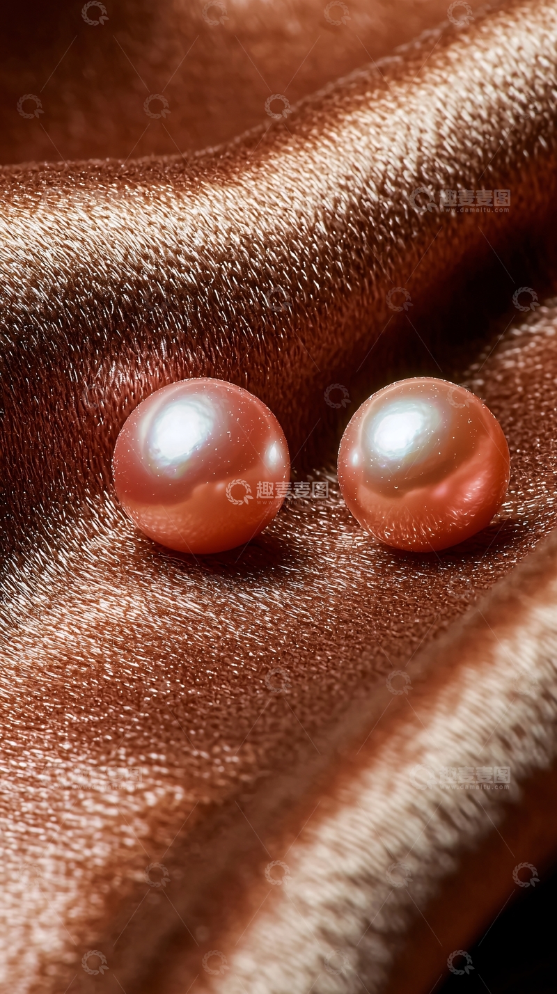 高清大图下载【趣麦麦图】粉色珍珠耳钉