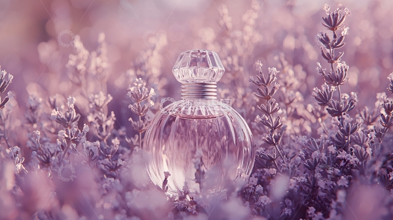 高清大图下载【趣麦麦图】紫色薰衣草香水瓶