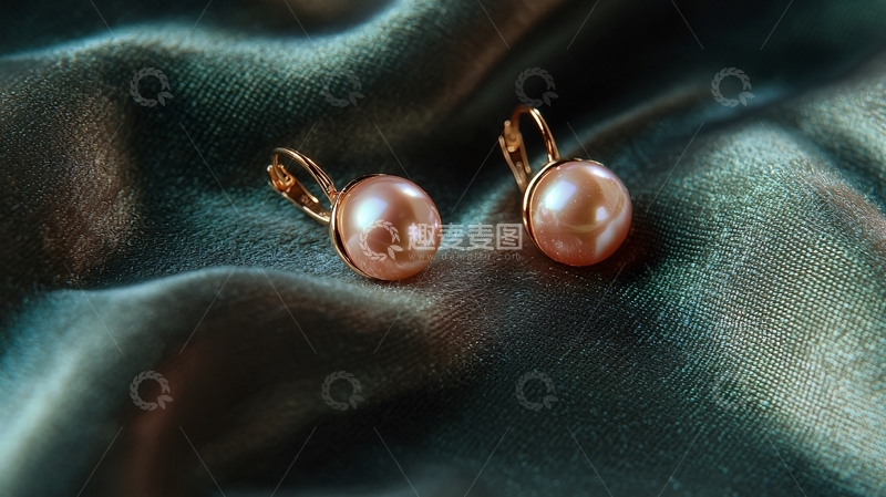 高清大图下载【趣麦麦图】粉色珍珠耳环