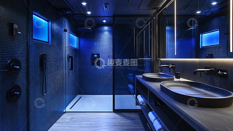 高清大图下载【趣麦麦图】高级酒店蓝色浴室