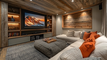 温馨木质家庭影院