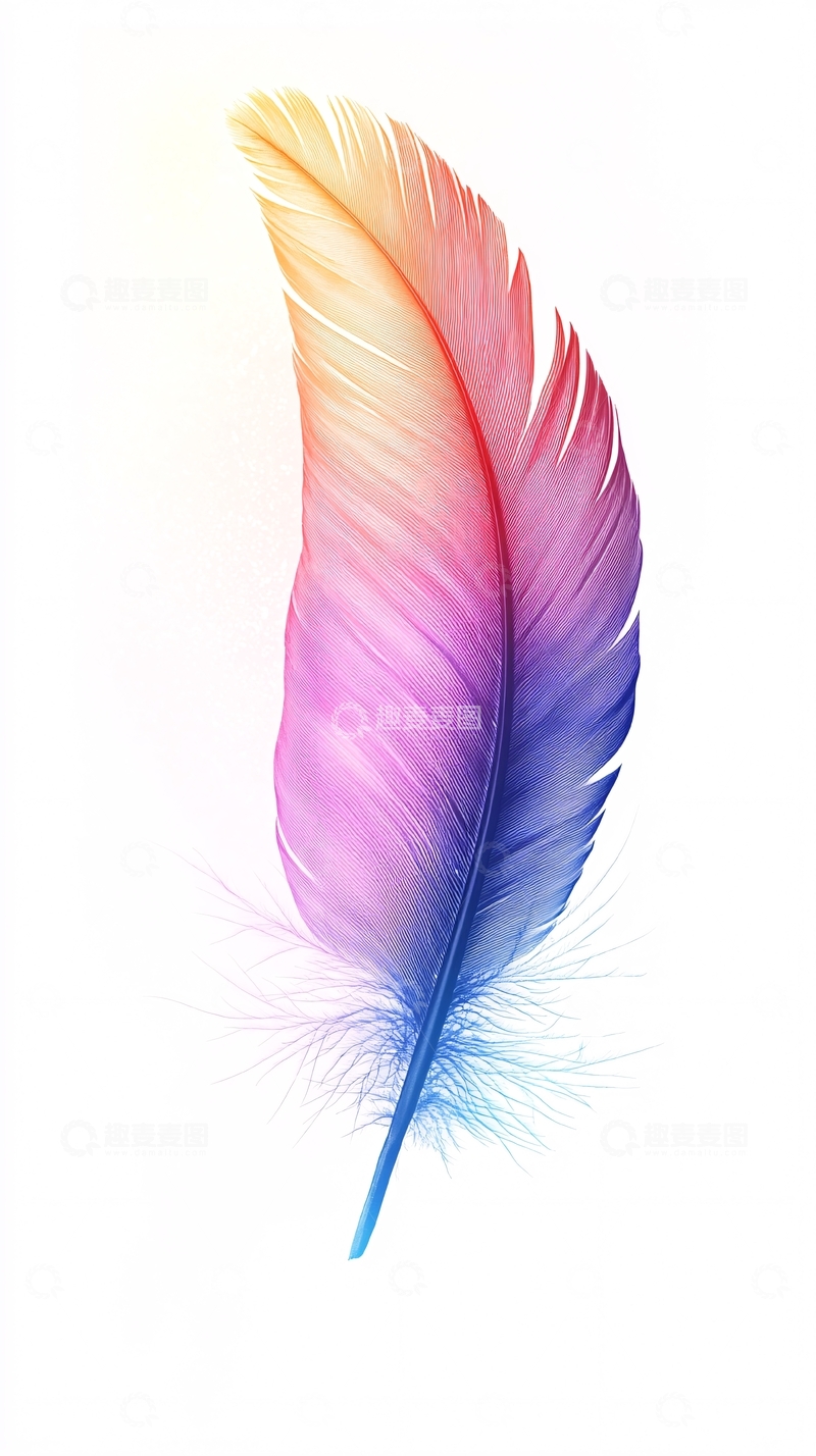 高清大图下载【趣麦麦图】彩虹羽毛