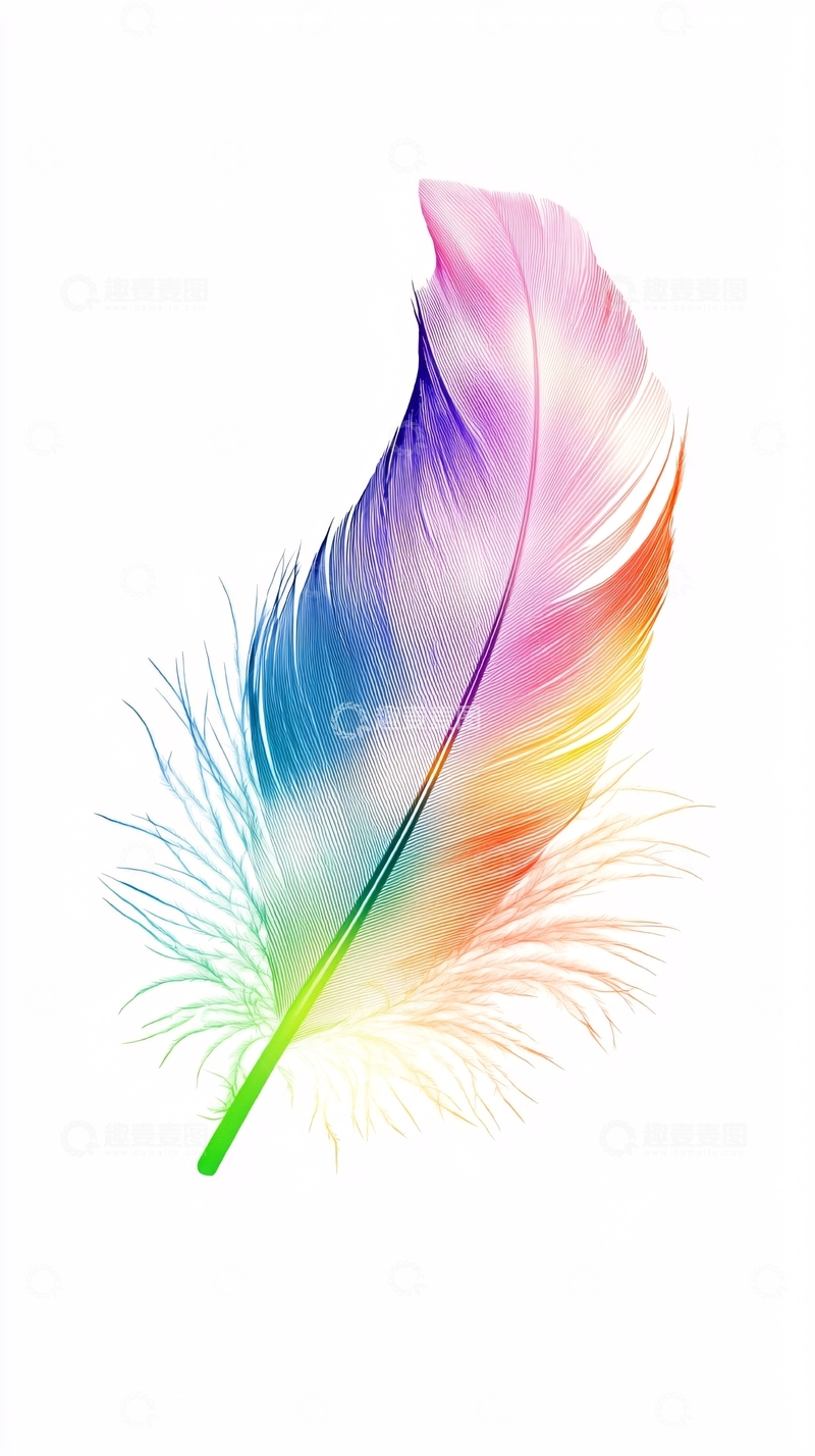 高清大图下载【趣麦麦图】彩虹羽毛