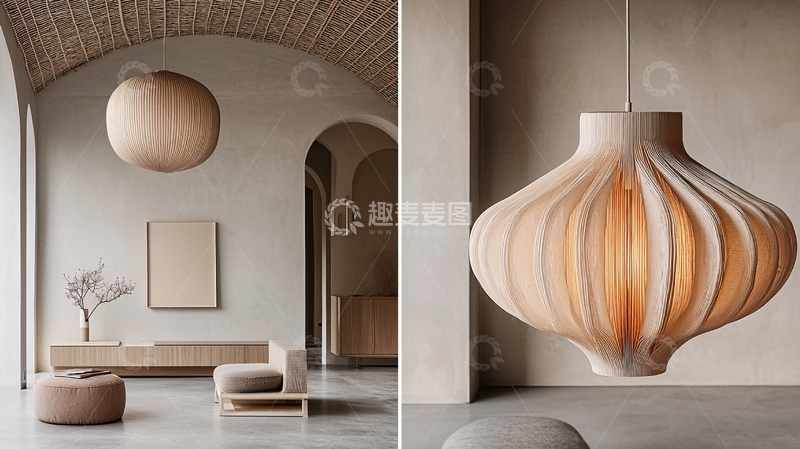 高清大图下载【趣麦麦图】米色系简约室内灯具
