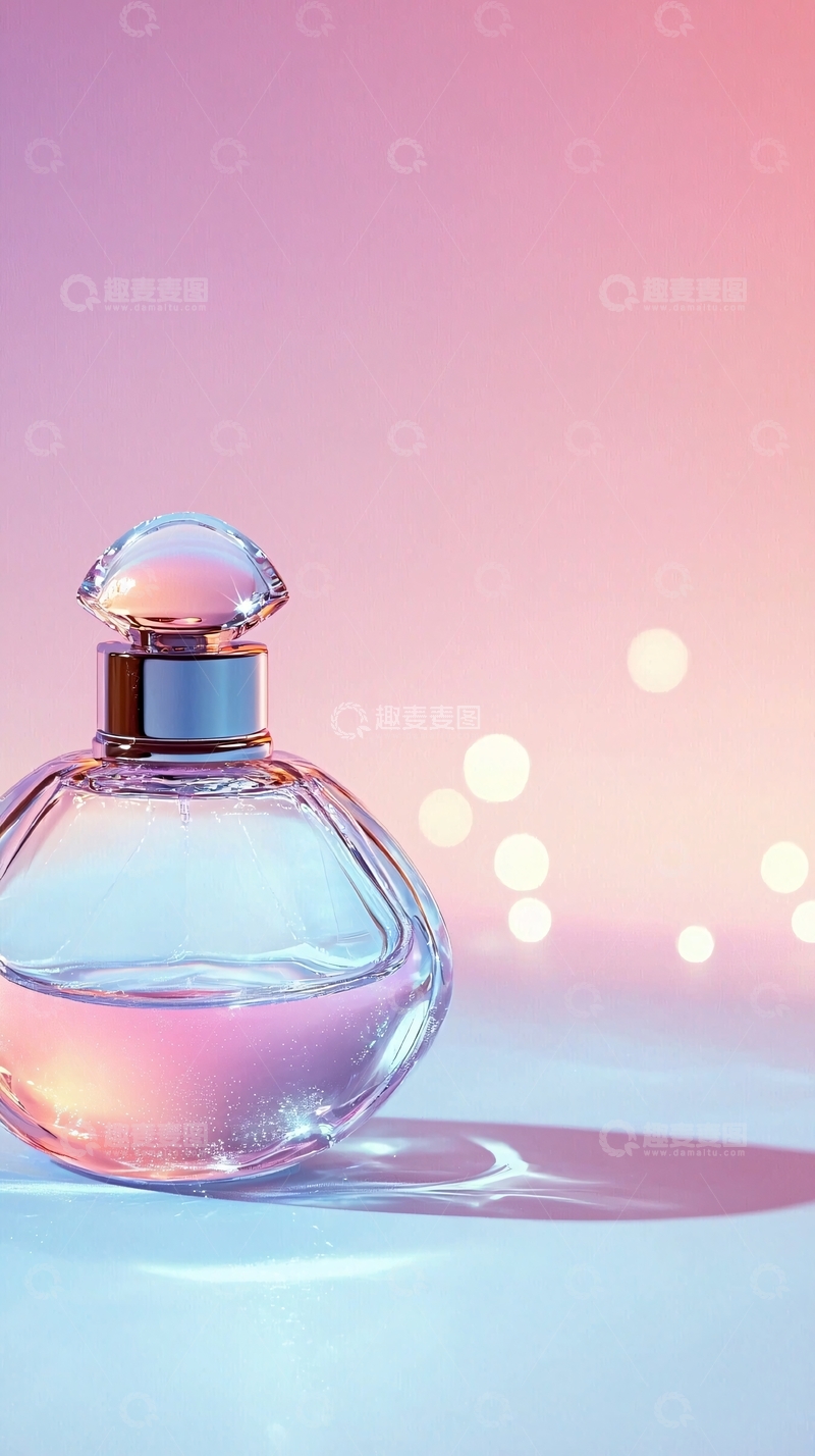 高清大图下载【趣麦麦图】粉色背景香水瓶