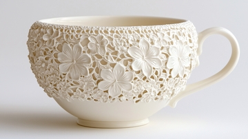 精美陶瓷镂空花纹茶杯