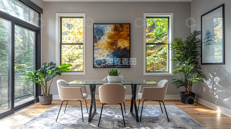 高清大图下载【趣麦麦图】明亮现代的用餐区