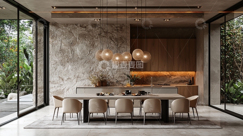 高清大图下载【趣麦麦图】现代轻奢餐厅设计