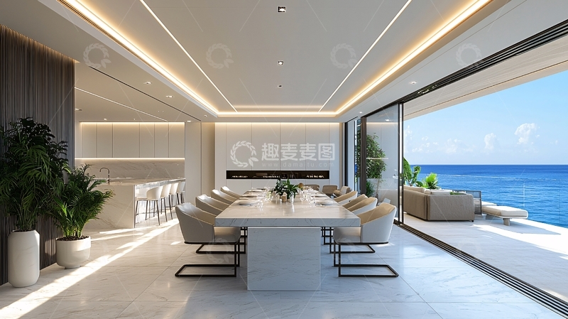 高清大图下载【趣麦麦图】豪华海景餐厅