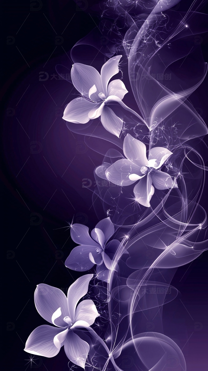 紫色梦幻烟雾花朵