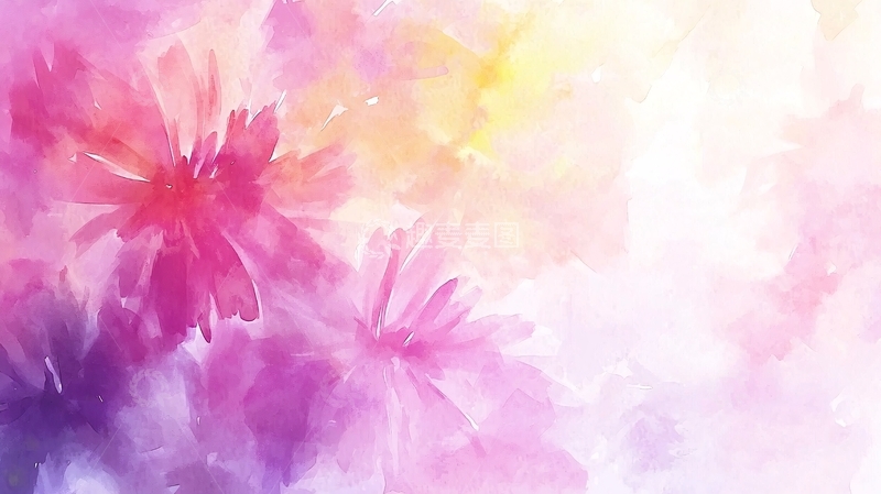 高清大图下载【趣麦麦图】水彩花朵背景