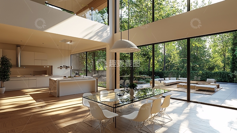 高清大图下载【趣麦麦图】现代简约别墅客厅