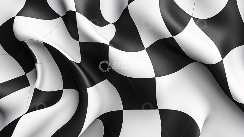 高清大图下载【趣麦麦图】黑白格子旗帜飘扬