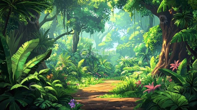 高清大图下载【趣麦麦图】热带雨林小路