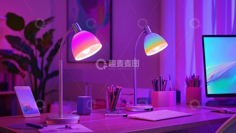 高清大图下载【趣麦麦图】彩虹渐变台灯