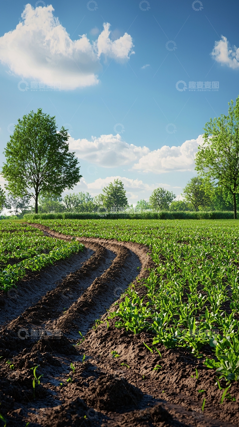 高清大图下载【趣麦麦图】田园乡村道路泥泞