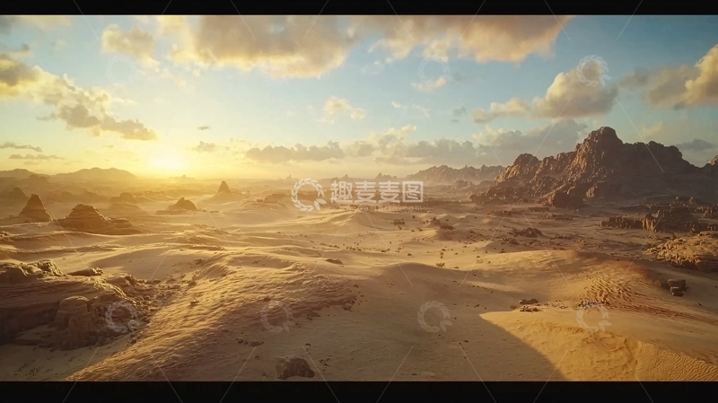 高清大图下载【趣麦麦图】沙漠日落