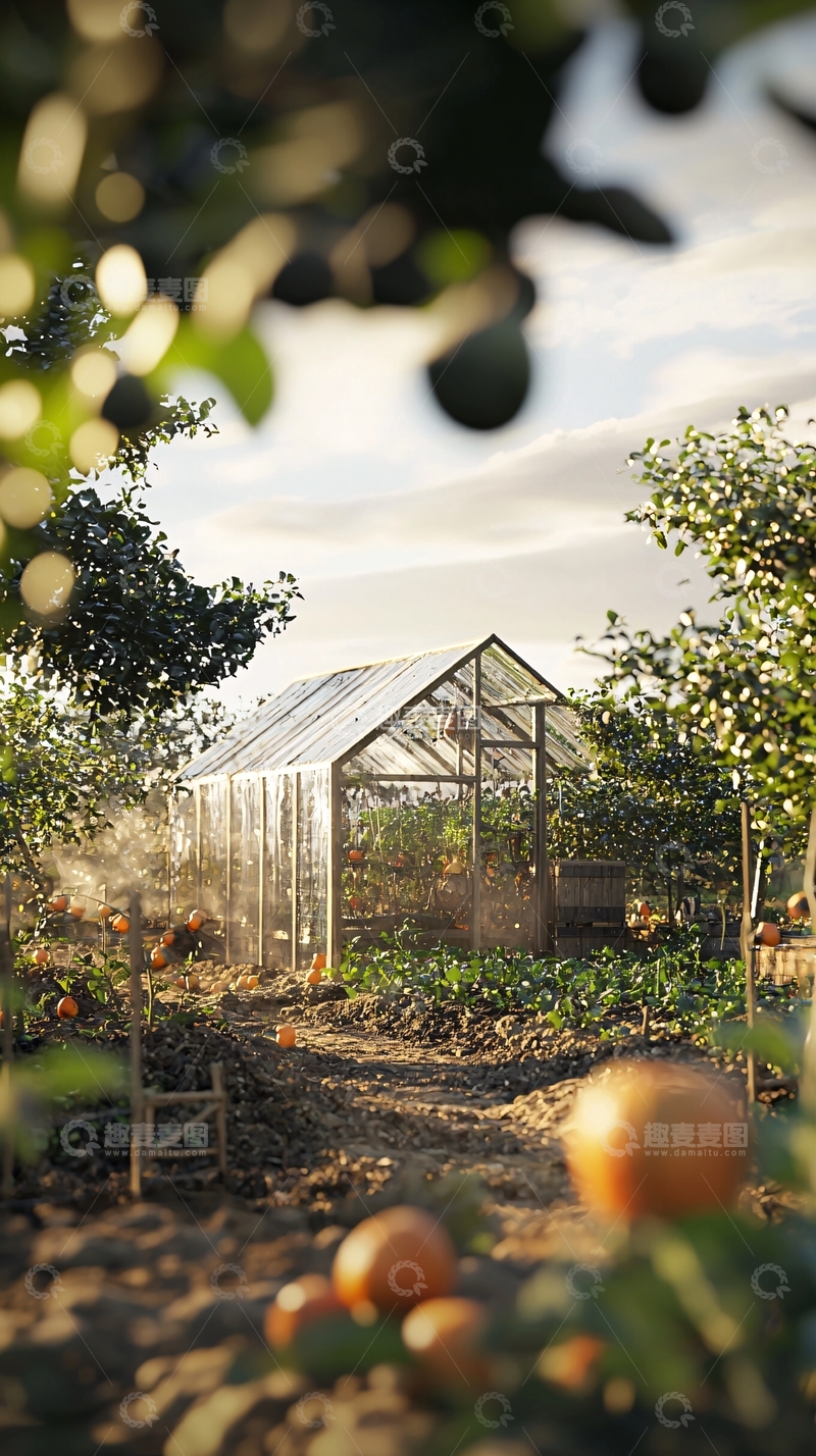 高清大图下载【趣麦麦图】阳光下的温室花园