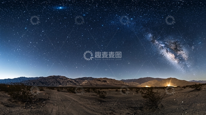 高清大图下载【趣麦麦图】星空下的沙漠山脉