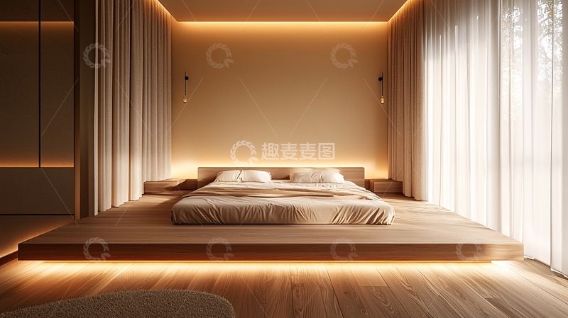 高清大图下载【趣麦麦图】极简主义卧室