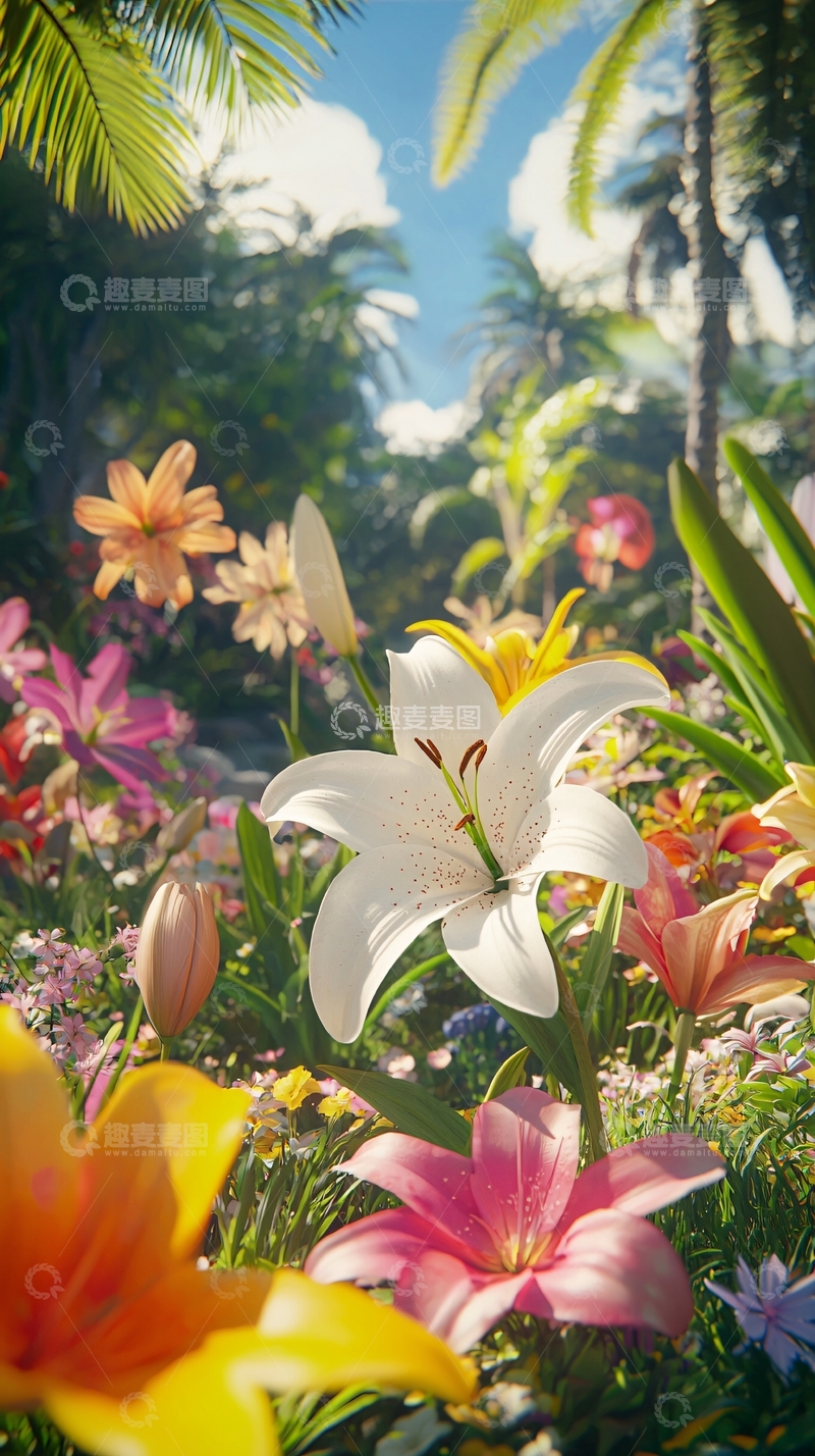 高清大图下载【趣麦麦图】热带天堂鲜花盛开