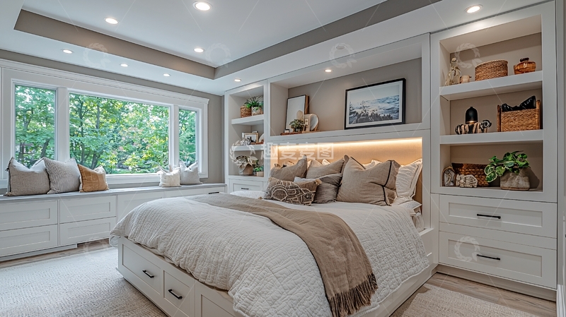 高清大图下载【趣麦麦图】温馨舒适的现代卧室