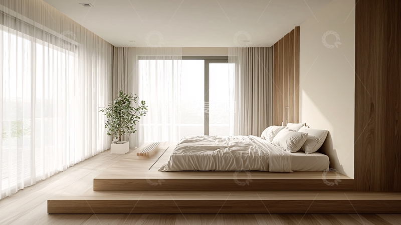 高清大图下载【趣麦麦图】简约米色调卧室