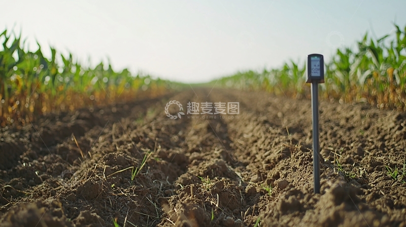 高清大图下载【趣麦麦图】玉米田土壤传感器