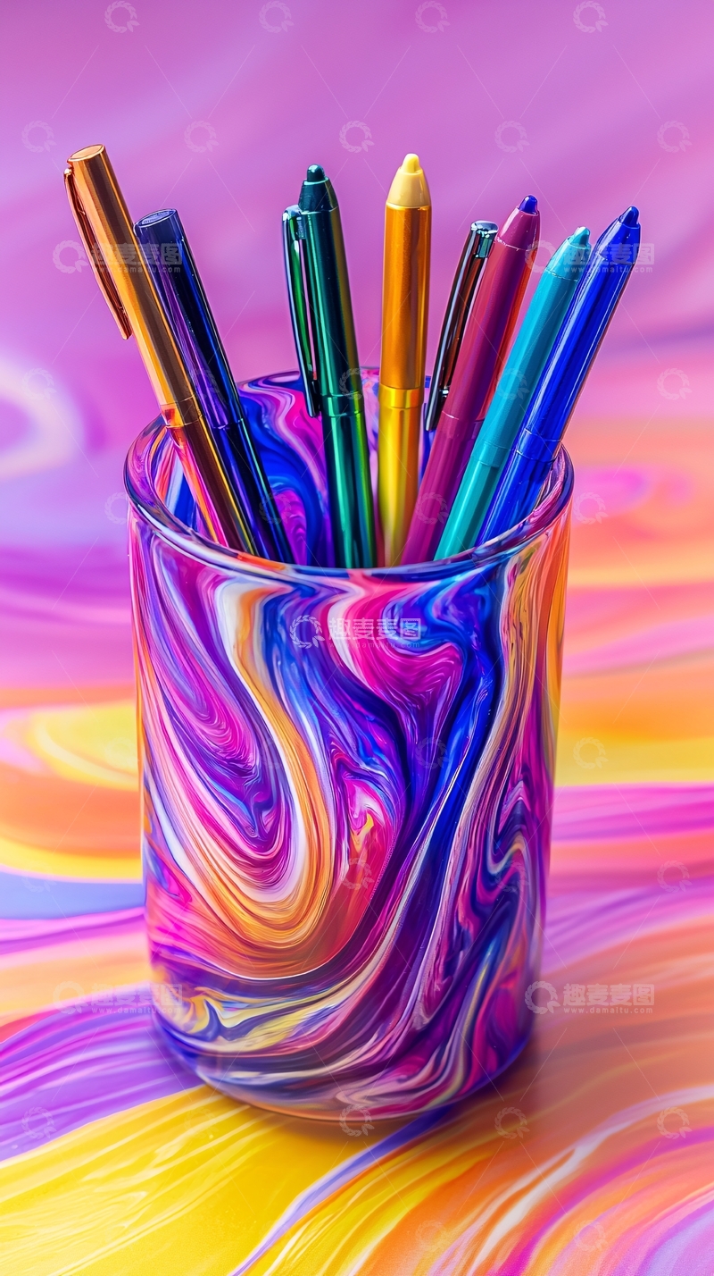 高清大图下载【趣麦麦图】彩色笔筒