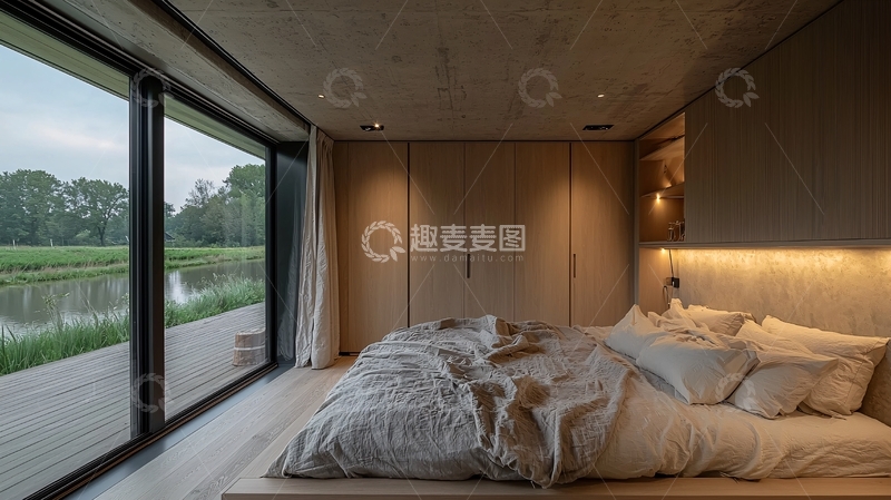 高清大图下载【趣麦麦图】卧室窗外自然风光