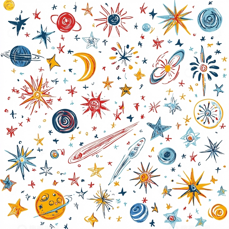 高清大图下载【趣麦麦图】手绘宇宙元素