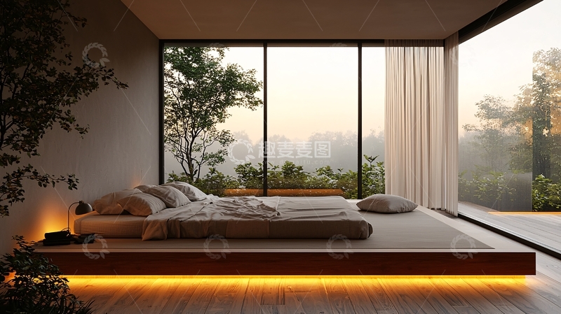 高清大图下载【趣麦麦图】极简日式卧室设计