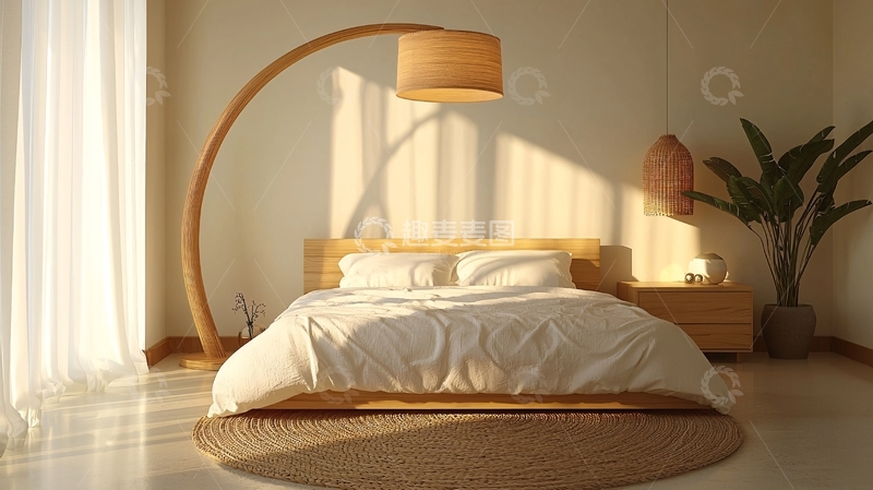 高清大图下载【趣麦麦图】原木风卧室2