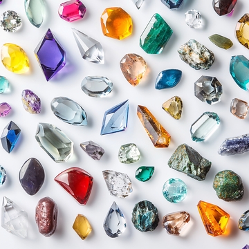彩色宝石散落背景
