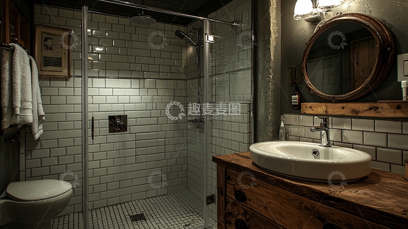 高清大图下载【趣麦麦图】复古工业风浴室