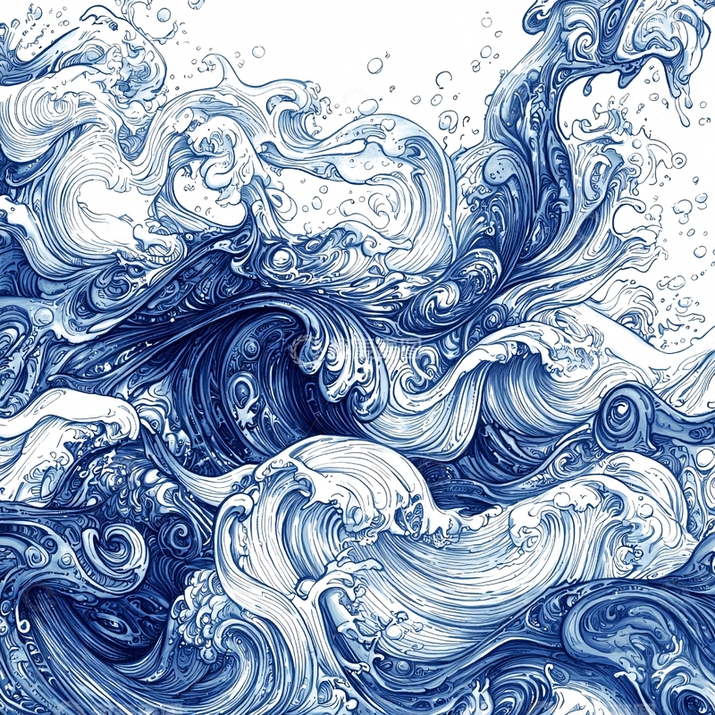 高清大图下载【趣麦麦图】抽象蓝色波浪