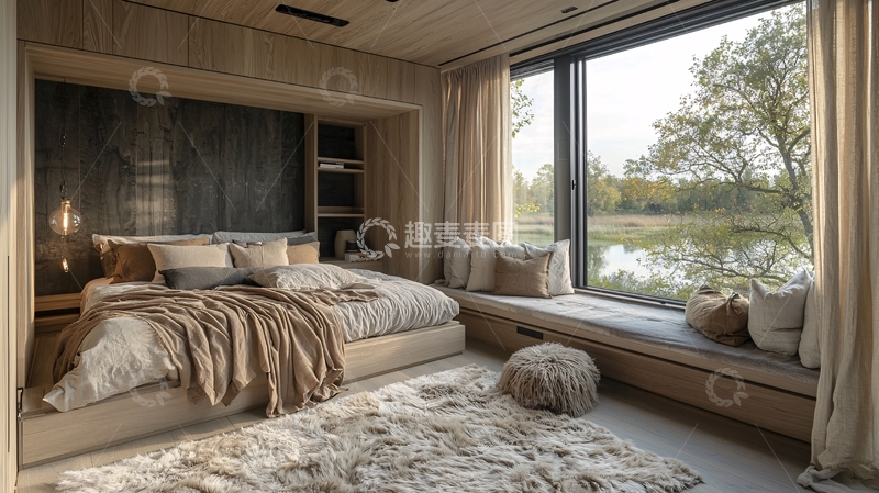 高清大图下载【趣麦麦图】温馨舒适的卧室自然采光
