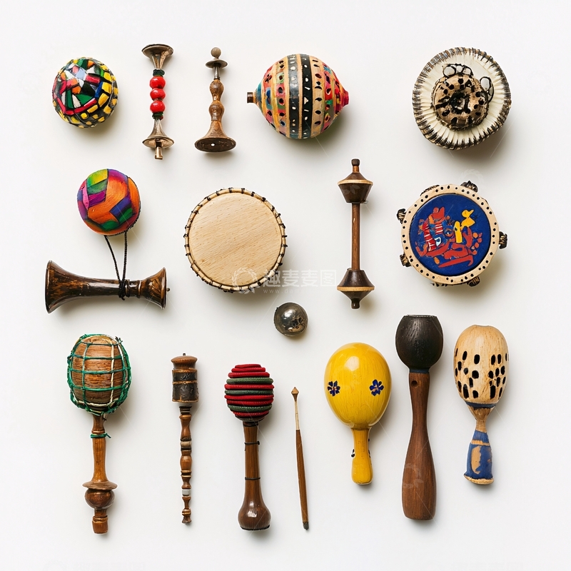 高清大图下载【趣麦麦图】传统乐器组合