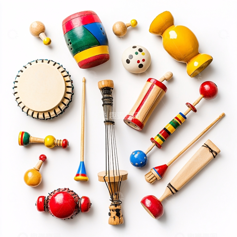 高清大图下载【趣麦麦图】彩色儿童乐器玩具