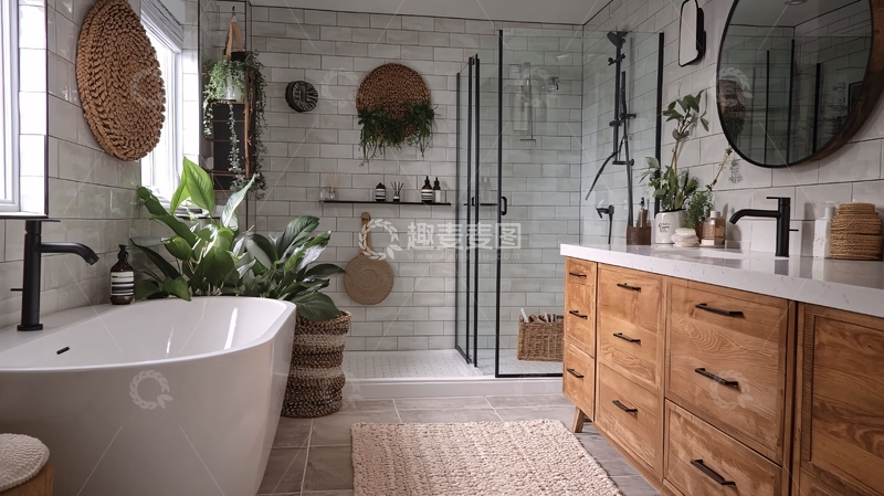 高清大图下载【趣麦麦图】清新自然风浴室设计