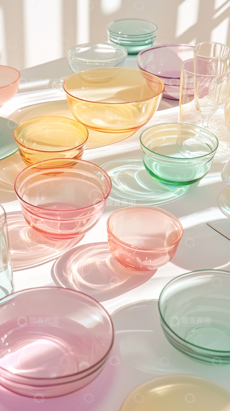 高清大图下载【趣麦麦图】彩色玻璃碗