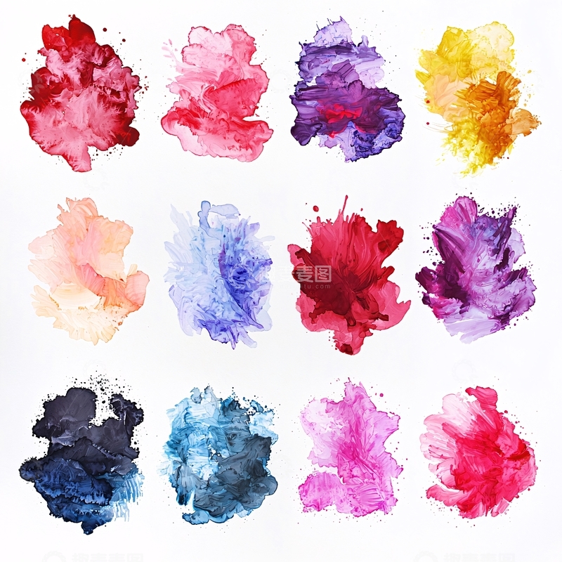 高清大图下载【趣麦麦图】彩色颜料泼墨