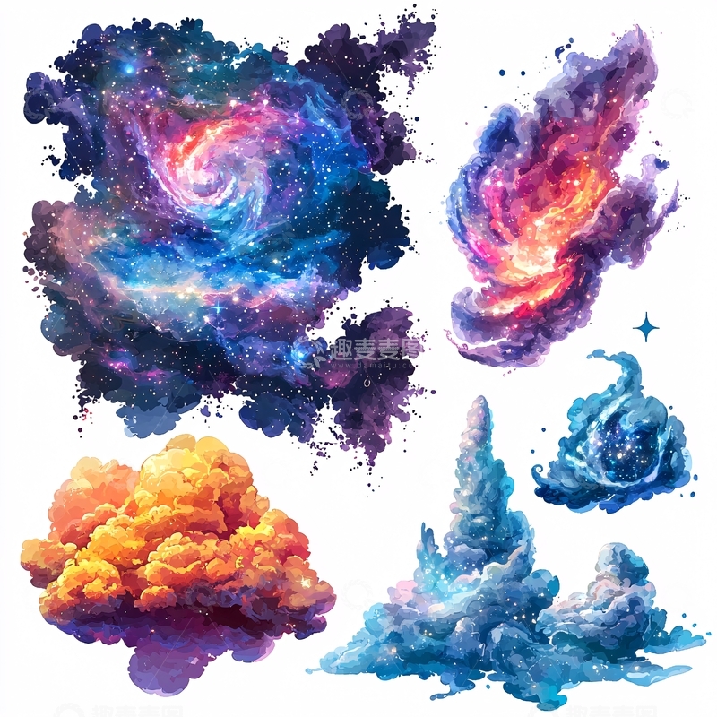 高清大图下载【趣麦麦图】梦幻宇宙云彩素材