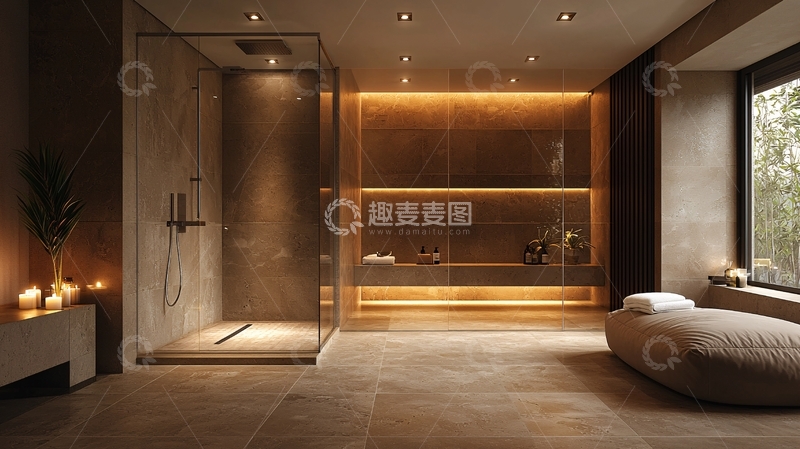 高清大图下载【趣麦麦图】温暖灯光浴室设计