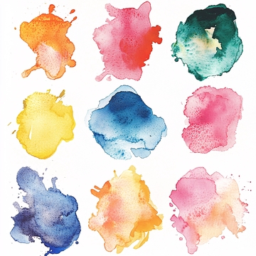 彩色水彩墨迹